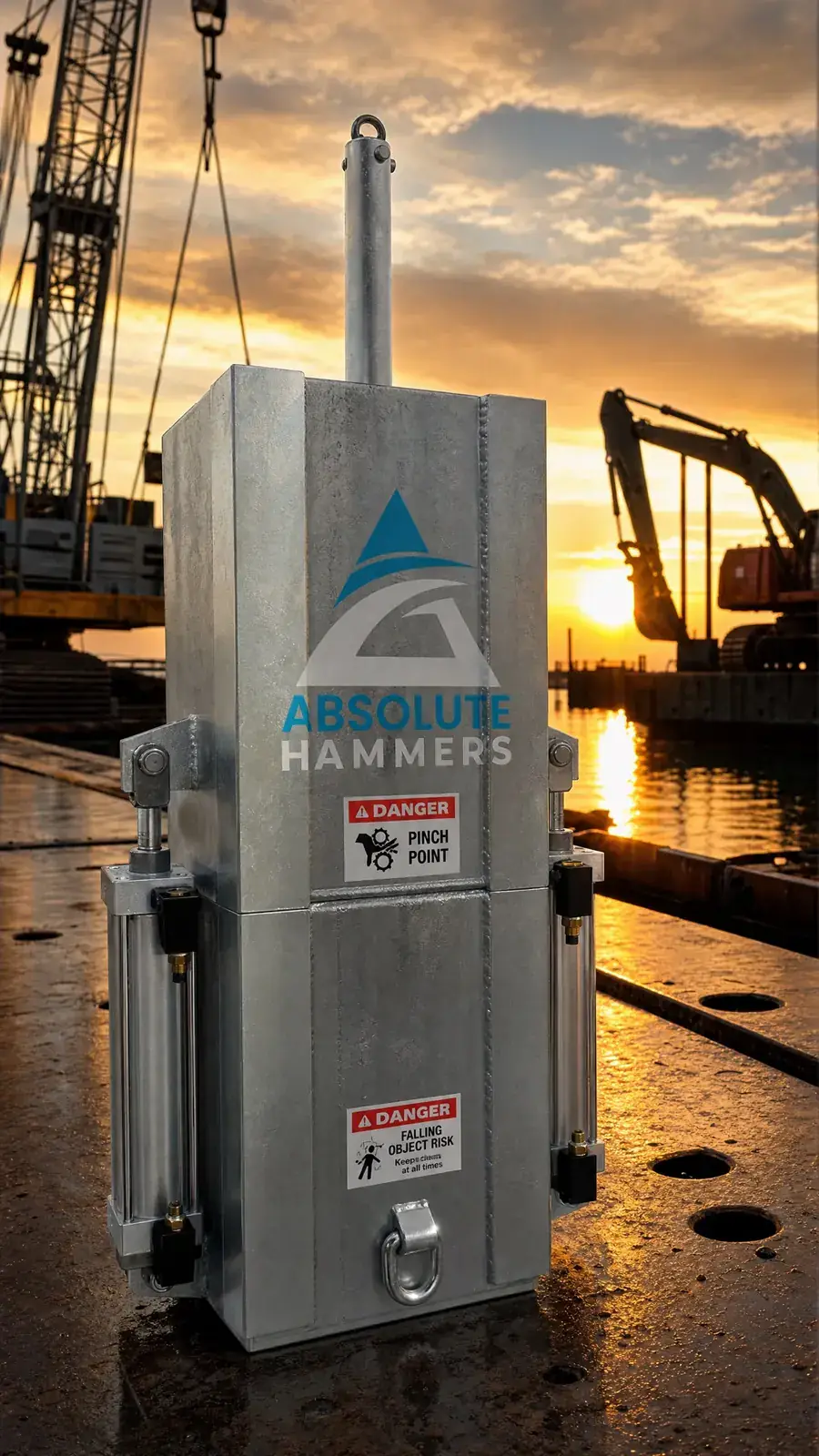 Ready to Strike — Galvanized, rigged, and dockside at sundown | HDPE work barge for sale, Fort Myers, FL