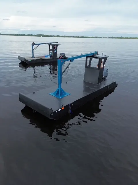 Open Water — Twin HDPE barges running together | HDPE work barge for sale, Fort Myers, FL